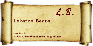 Lakatos Berta névjegykártya
